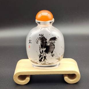 内画 画形鼻烟壶摆方色壶瓶内画 画特工艺品纯手工瓶内画 外事送