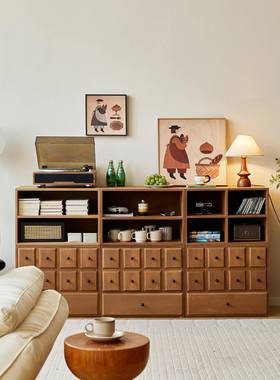 古垒垒斗柜19136风实木卡门柜客厅边柜电视覆柜柜中古组合层叠模