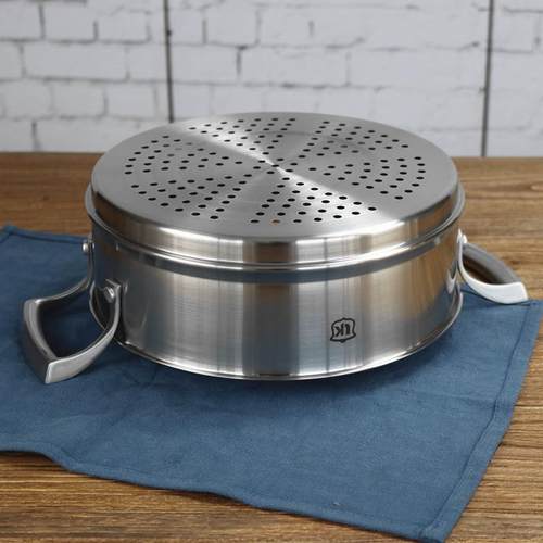 出口德系LWM1810不锈钢蒸笼2双蒸屉蒸格蒸架整/盘蒸锅24cm 8c耳m