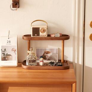实木桌面置物架78051260胡s纳桃木in上风办公桌收架杂物整理书架