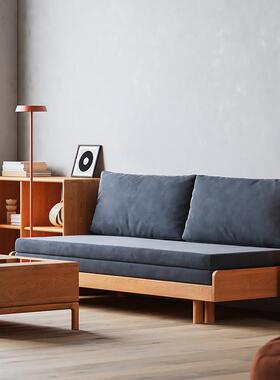 床实木发床沙多功能客厅两用折叠榻抽榻米双人71420小户型简约伸