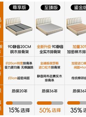 现代键型简约S112P-电钢琴真皮储物床小户双人主艺卧软包皮床