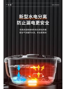 双人泡脚桶加自动恒热足浴盆熏蒸温YPK-868按摩家用养生智能亲子