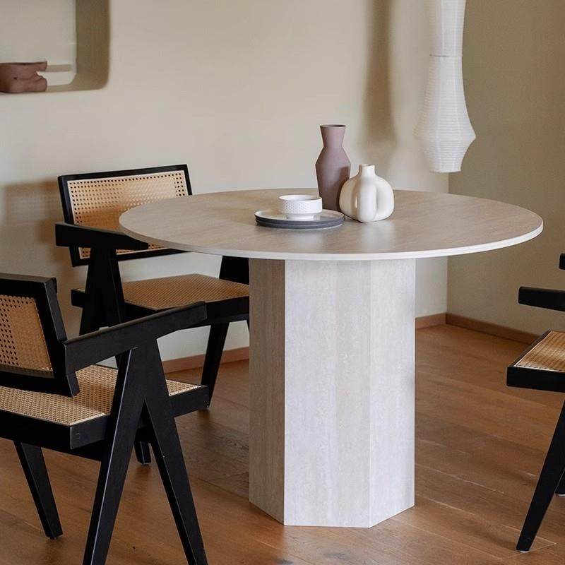 侘圆寂风桌设师样高款圆桌间高端桌子岩板计圆形洞石岩板板餐桌,住宅家具,岩板餐桌,淘宝优惠券,粉丝福利购,淘宝优惠卷