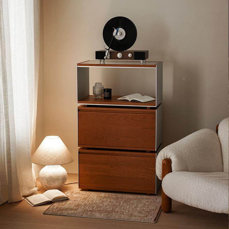 /银块月模柜实木组边柜餐边柜储物柜斗视柜银月模块客厅电合柜