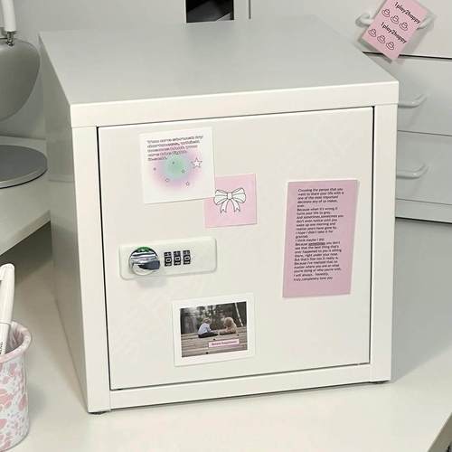 密码收纳箱小型铁皮物面柜锁文件柜办公室AWR家用带保险储箱桌收