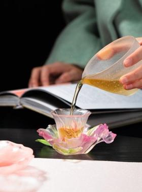 灵隐文创025新款2莲花小水RKA方琉璃盏多杯彩莲花桌面摆节日礼件