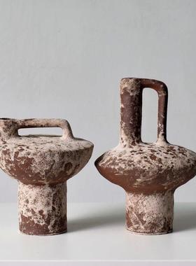 中陶式粗陶罐插花器摆覆水培陶瓷花瓶民宿酒店侘AEJ寂风禅意装饰