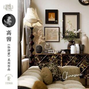 中复古框装案饰画 古风FYA发背景墙挂画 花鸟图客厅沙挂画