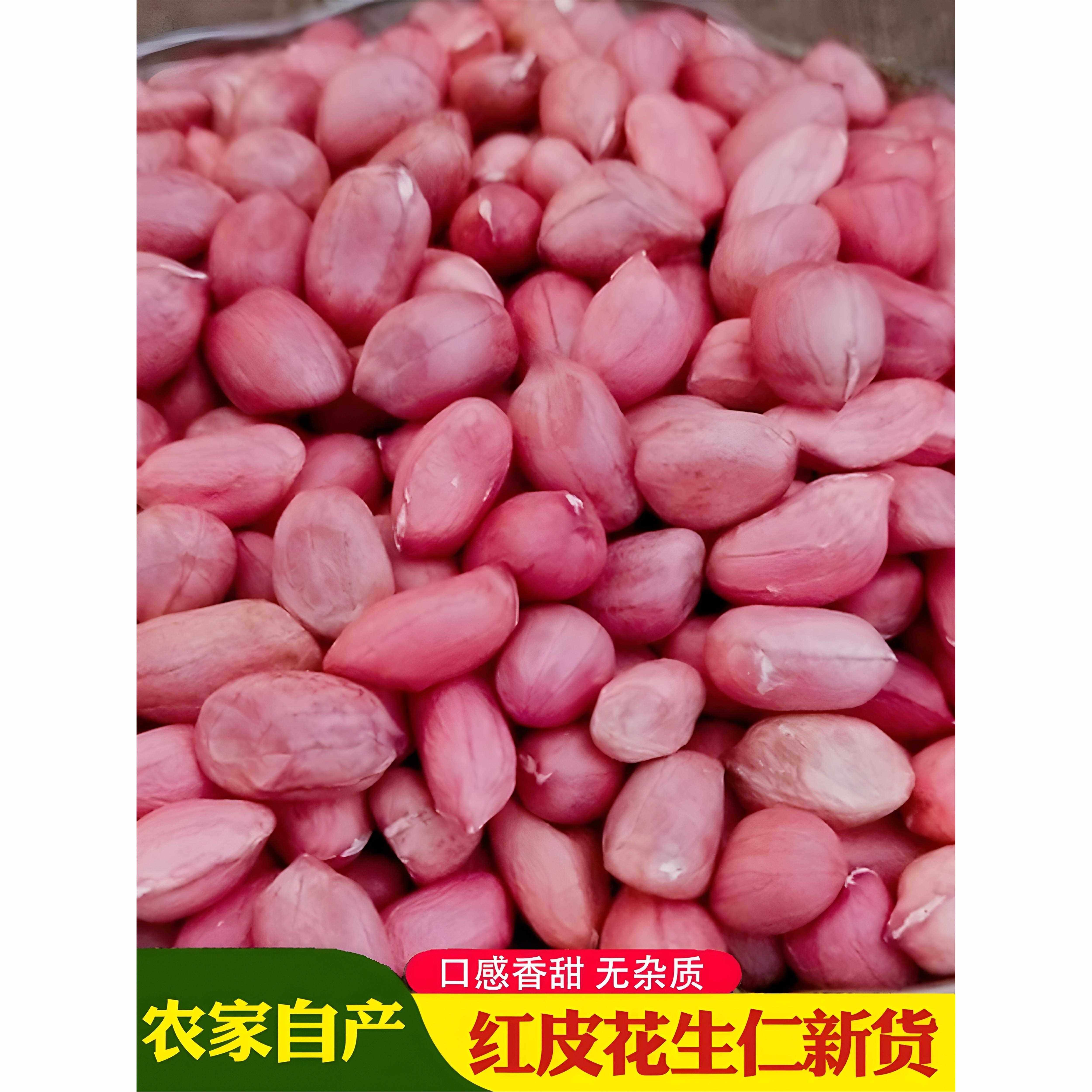 红皮花生米生新货1000g 红花生仁 新鲜红衣不带壳生农家自产干货