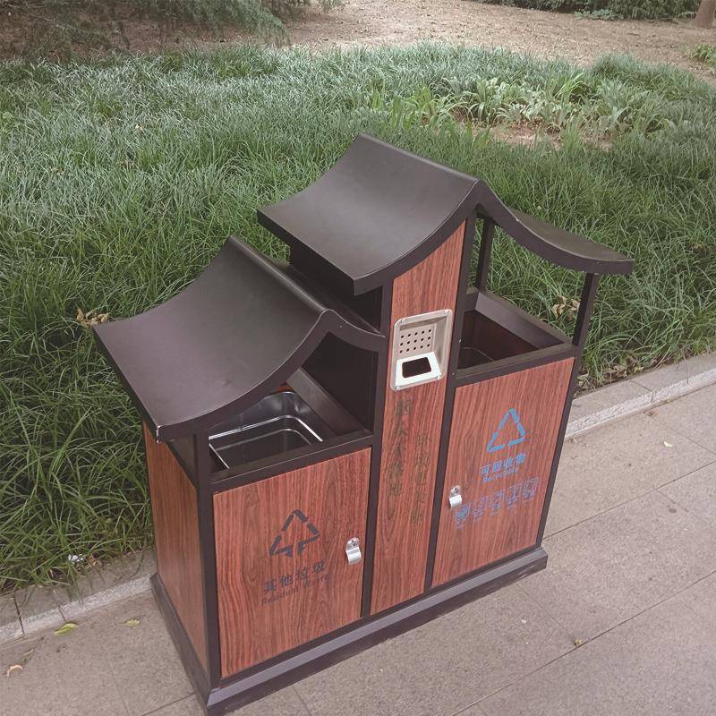 户外垃圾桶不锈钢室外分类果皮箱公园景区街道商用大号环卫垃圾箱