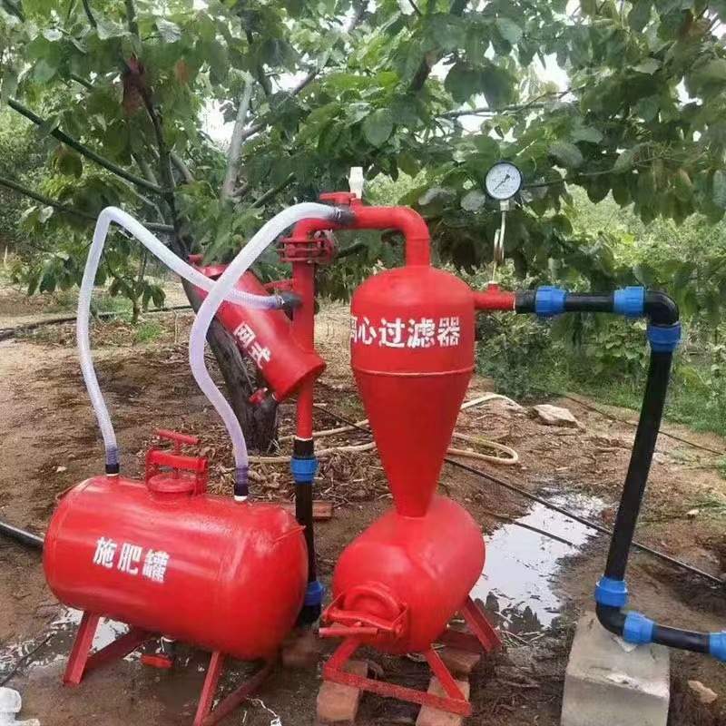 农用灌溉钢制离心单网过滤器4寸大流量施肥罐双网离心过滤器