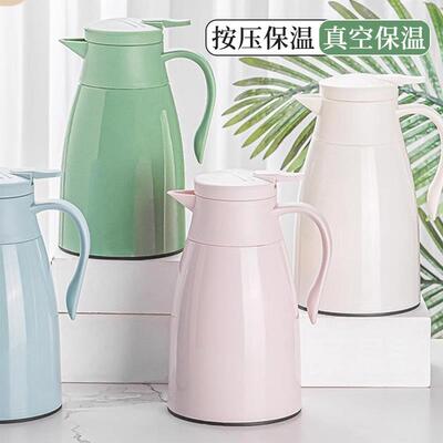 家用保温壶热水瓶家用大容量保暖壶真空玻璃内胆按压式保温壶欧式