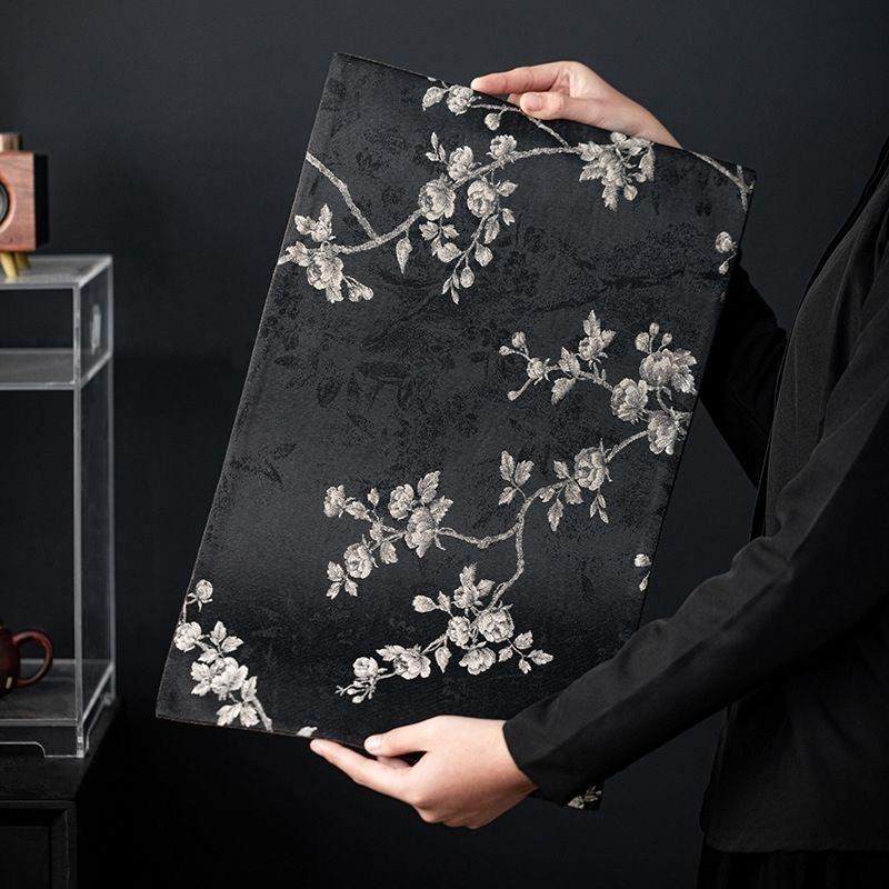 国风茶席轻奢中式织锦缎玫瑰海棠茶旗茶杯垫隔热垫茶道茶垫茶台布