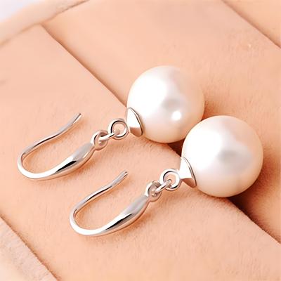 9999纯银白色珍珠耳环