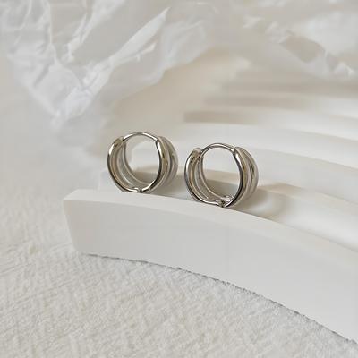 9999纯银耳环素圈耳扣圈圈