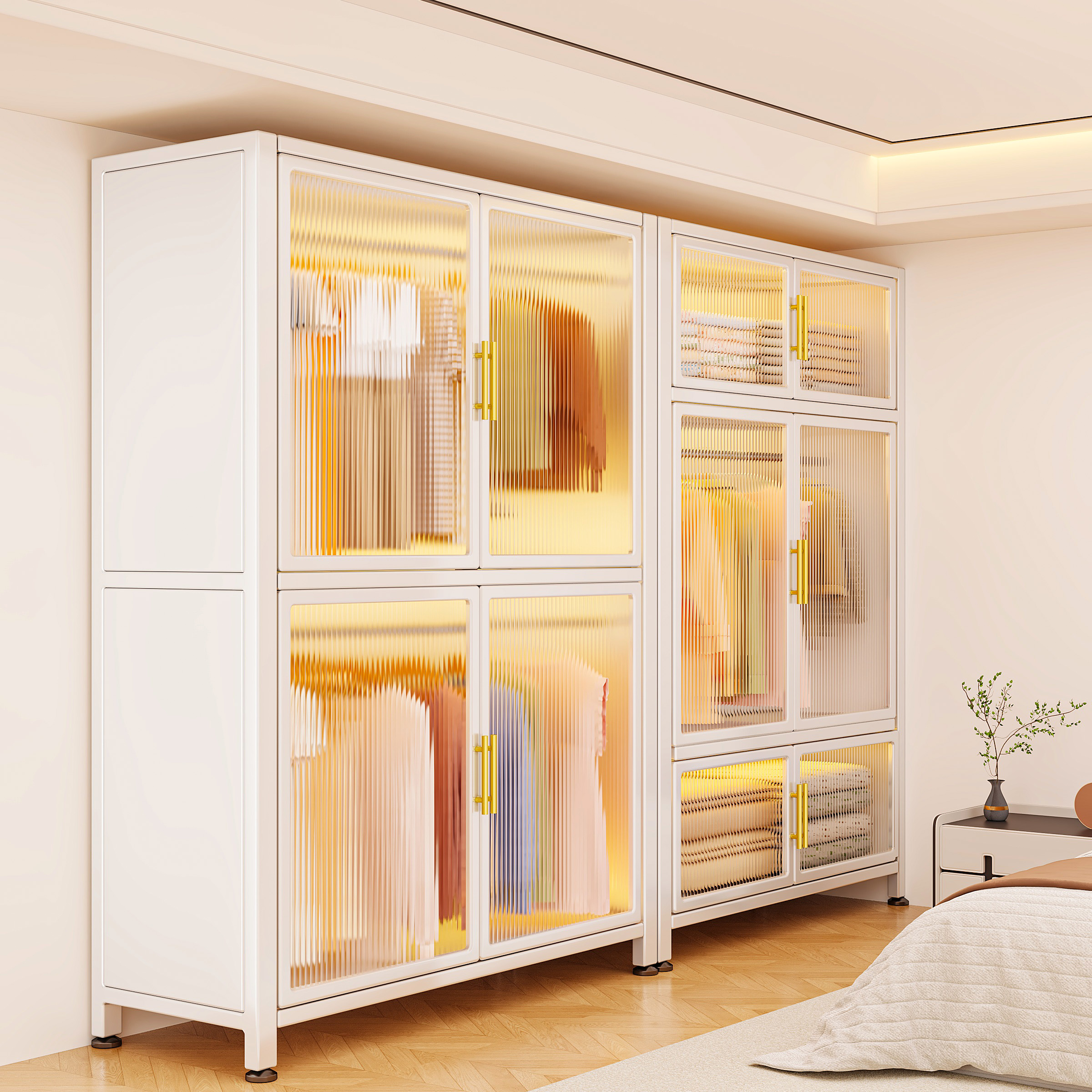 简易衣柜出租房大容量货架衣柜