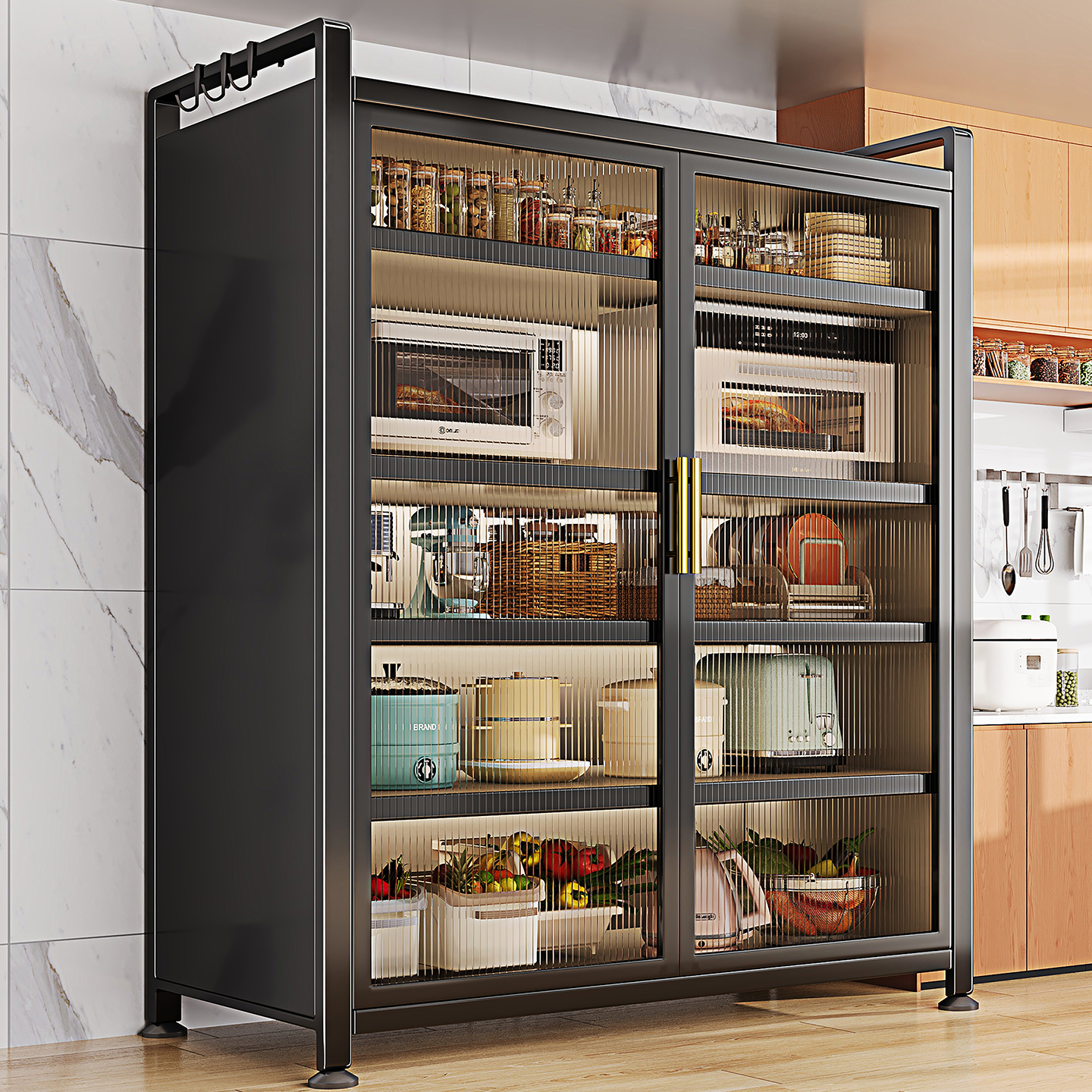 阳台侧边收纳柜一体靠墙大柜子