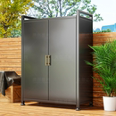 户外储物柜室外收纳柜防水防晒阳台柜子靠墙一体庭院工具杂物柜