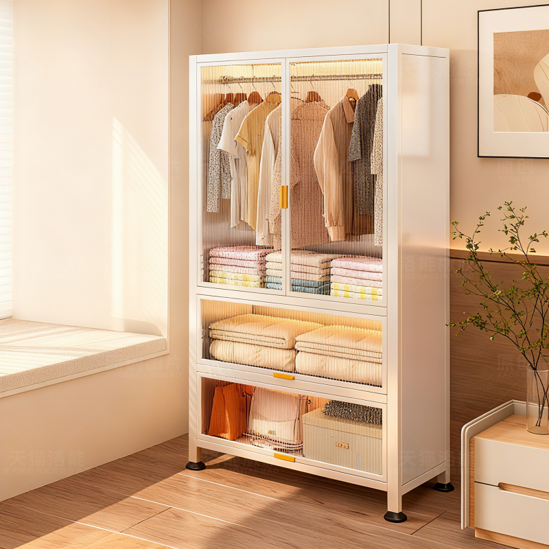 钢制衣柜家用简易组装收纳柜子