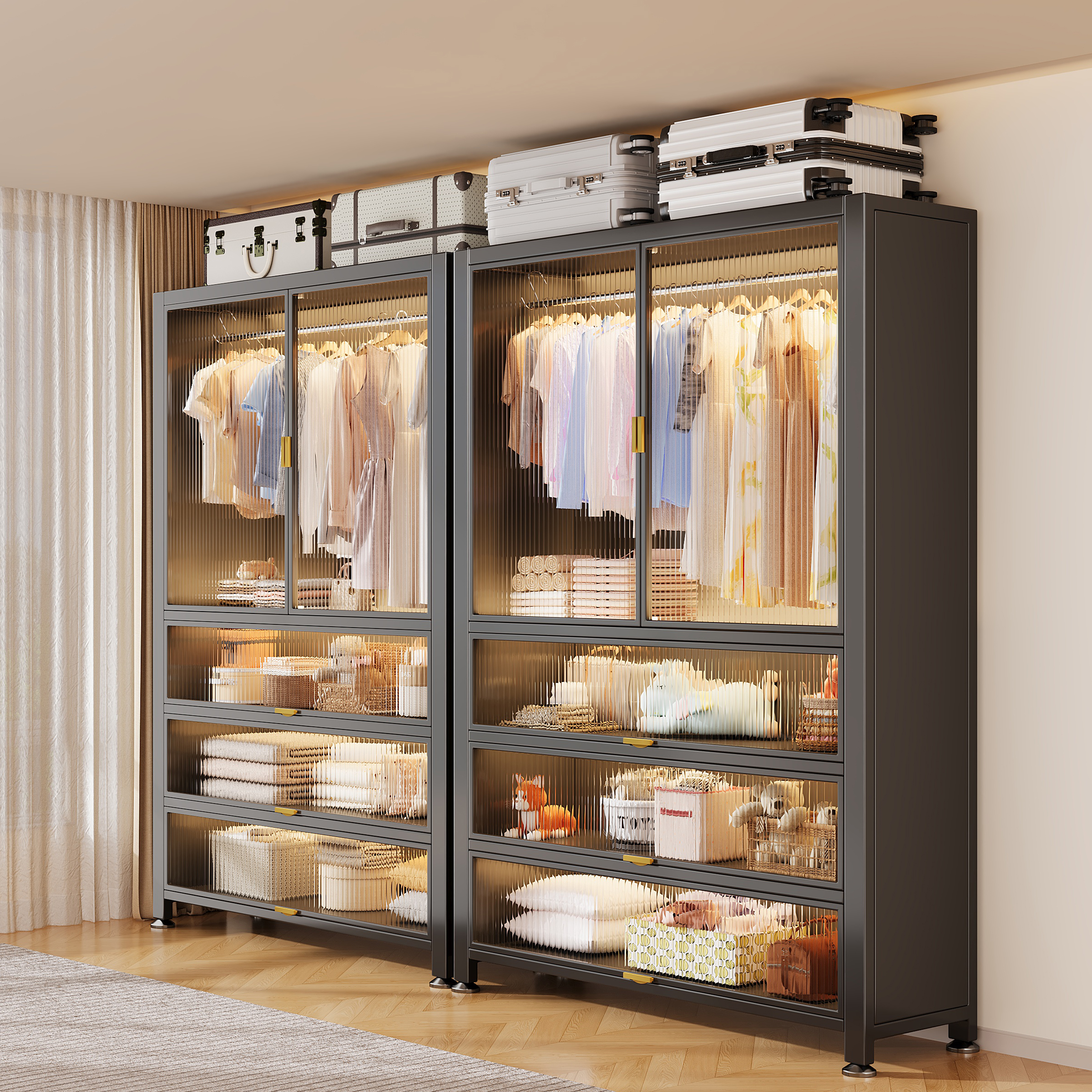 全新加宽加粗衣柜50CM超大容量