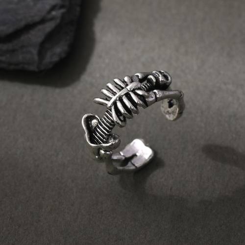 Vintage Skull Bones Rings For Men Opening Punk Evil Rings Je