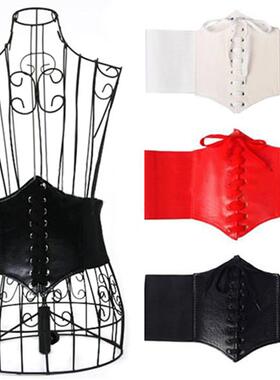 2023 Women Corset Wide Pu Leather Belt Cummerbunds Strap Bel