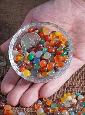 天然七宝石五彩玛瑙水晶绿度母装藏用品修曼茶罗曼扎盘聚宝盆包邮