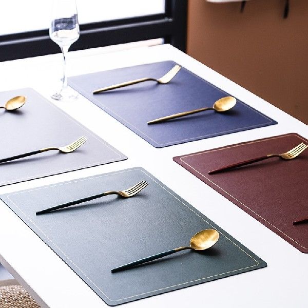 Tableware Pad Placemat Table Mat PU Leather Heat Insulation