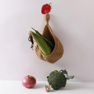 Hanging Home Woven Basket Decor Vegetable Wall