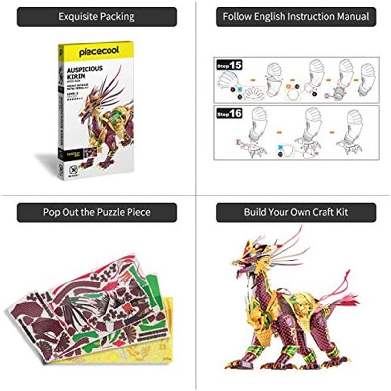 Piececool 3D Metal Puzzle for Adults  Auspicious Kirin Metal