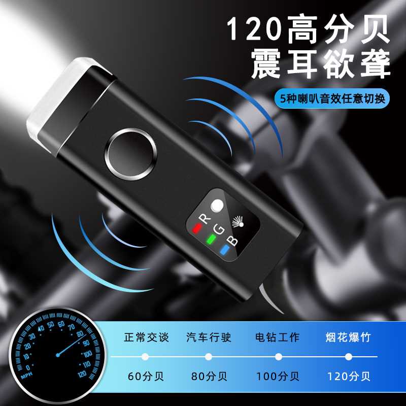 自行车灯夜骑强光手电筒USB充电前灯防雨单车山地车骑行装备配件