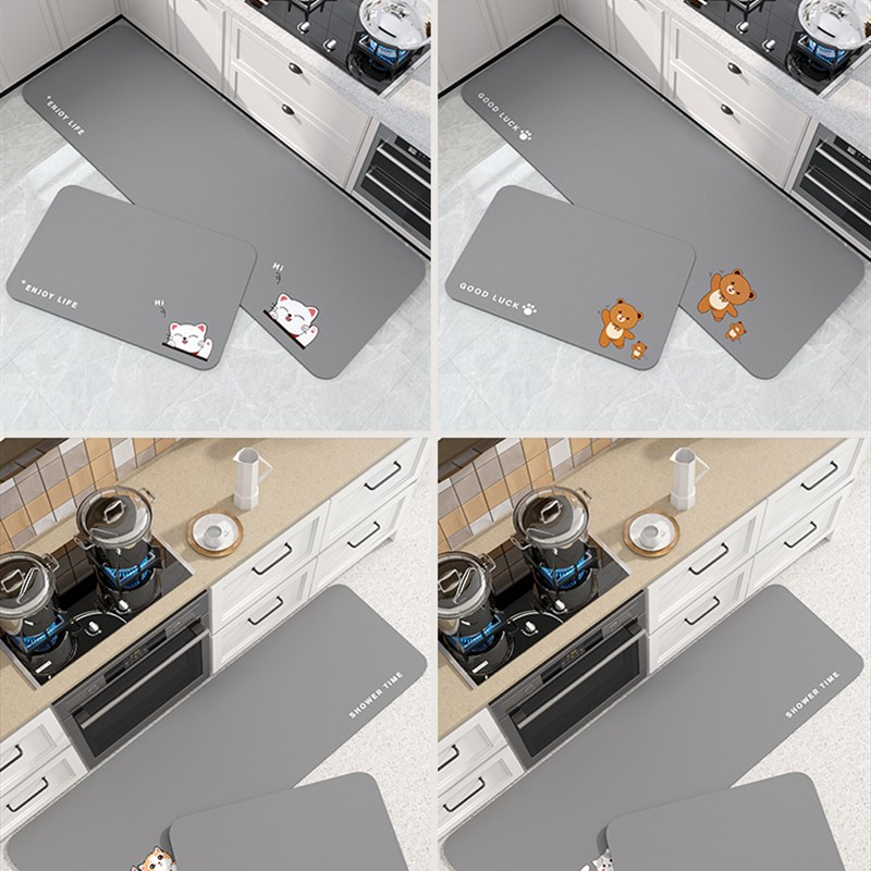 厨房地垫防滑防油可擦免洗硅藻泥吸水垫卡通防水防脏脚垫耐脏地毯