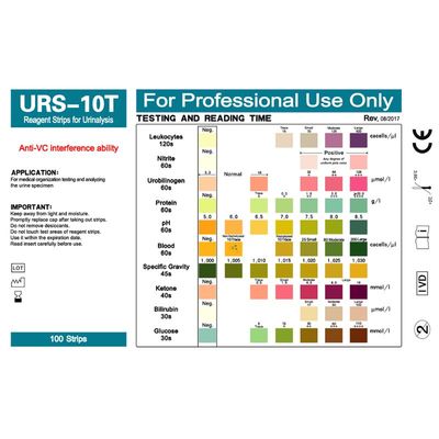 100 Strips URS-10T Urinalysis Reagent Strips 10 Parameters U