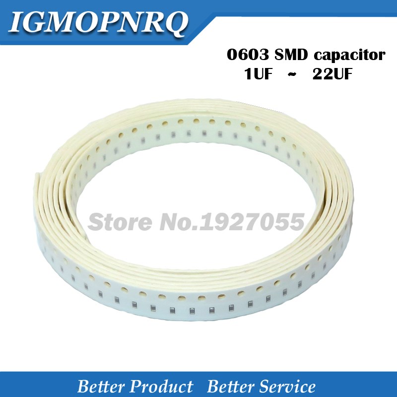 200pcs High quality 1UF 2.2UF 4.7UF 10UF 22UF X5R Error 10%