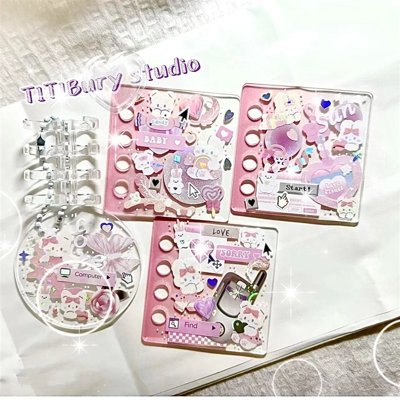 咕卡活页片片本姑咔书估盘卡砖手账闺蜜古卡手帐镭射贴纸本子套装