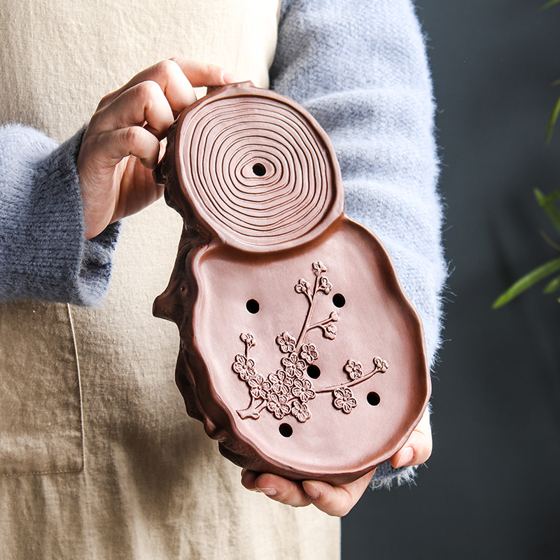 紫砂中式功夫茶盘家用简约托盘储水式茶海茶托茶台干泡台壶承茶具