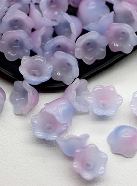30pcs/Lot Colorful Flower Lampwork Beads Trumpet Flower Shap