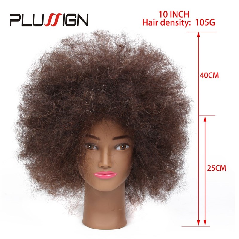 Traininghead Salon Afro Mannequin Head Human Hair Dummy Doll