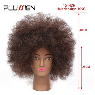 Traininghead Salon Afro Mannequin Head Human Hair Dummy Doll