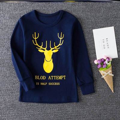 男童睡衣上衣单件儿童纯棉长袖内搭衣中大童内衣卫生衣内穿秋衣