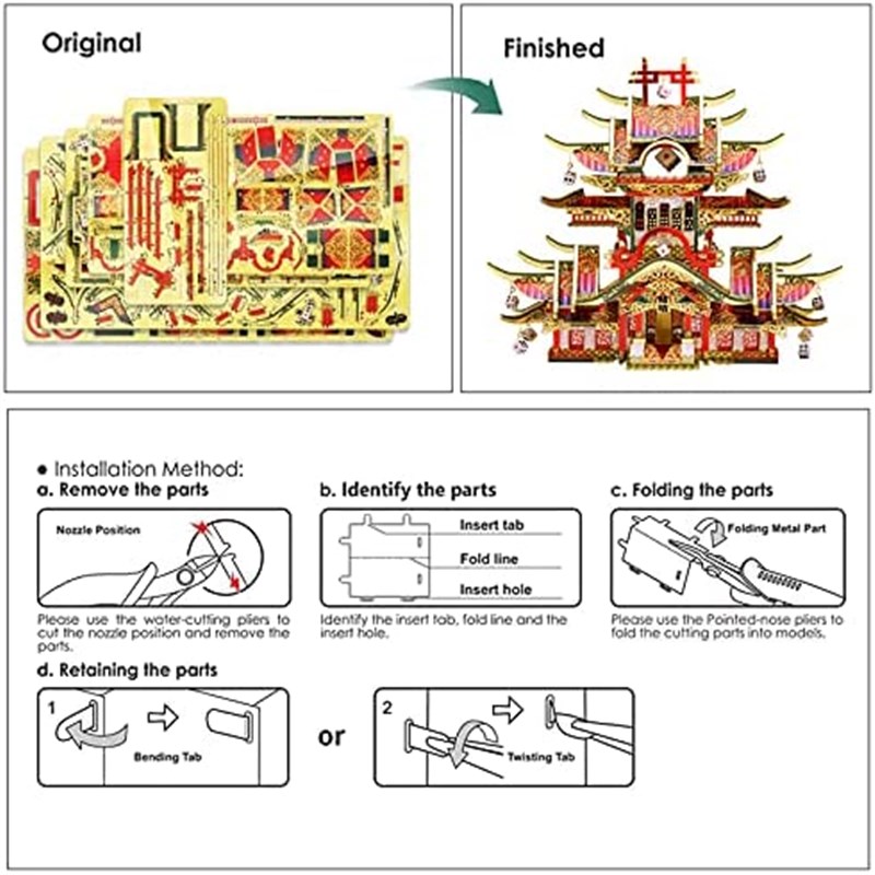 Piececool 3D Puzzles for Adults Chinese Traditional Building