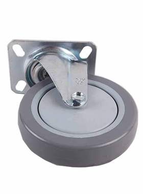 轻型5寸PVC灰胶单轴承脚轮万向轮环保静音灵活耐用手推物流布草车