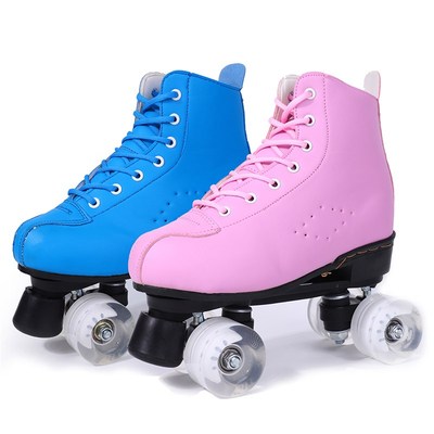 Artificial Leather Roller Skates Double Line Skates Women Me