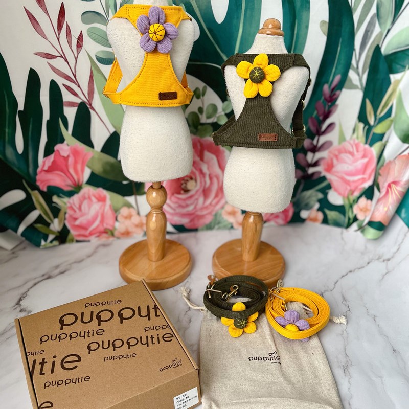 奇可家 puppytie狗狗宠物小型犬牵引绳胸背牵引 遛狗绳猫狗绳子