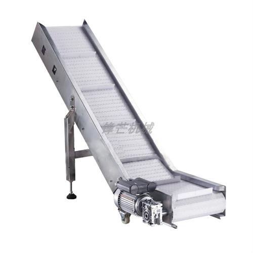 爬坡输送机皮带流水线裙边挡板装卸货小型升降式PU食品级分拣线