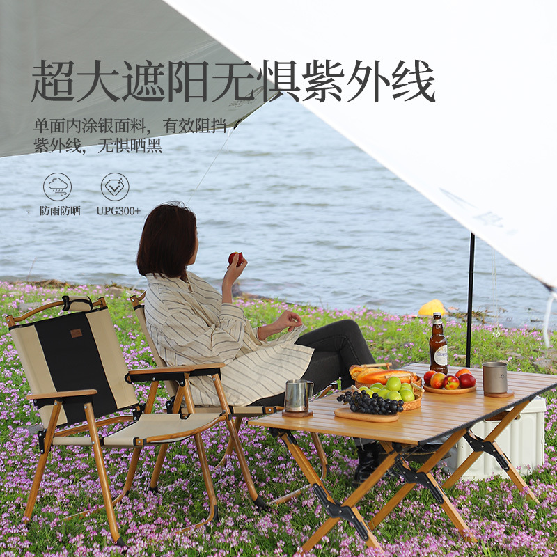 新款户外露营天幕帐篷遮n阳可携式野营幕布方形防晒涂银野炊遮阳