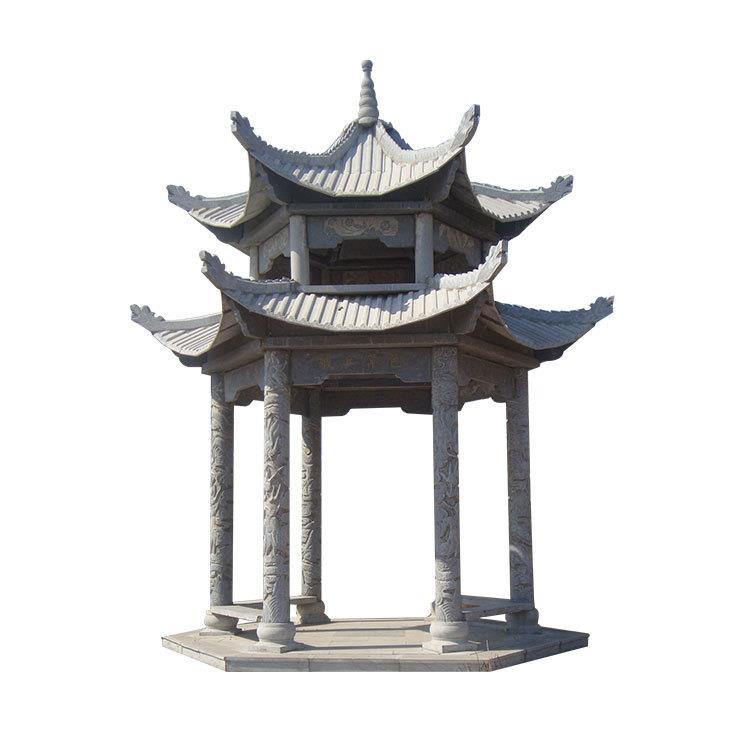 青石层石雕凉亭公园广场长廊花架造景石亭子休憩亭别墅亭子