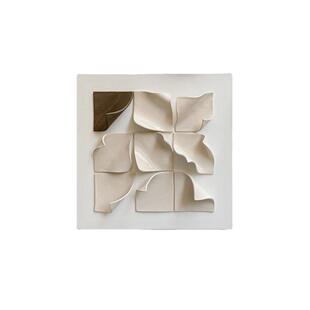 手绘油画现代简约实物装饰画高级客厅抽象侘寂风玄关餐厅立体挂画