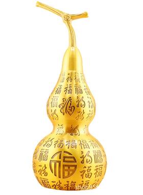 黄铜百福葫芦铜葫芦居家办公室摆件禅意摆件铜器工艺品手工